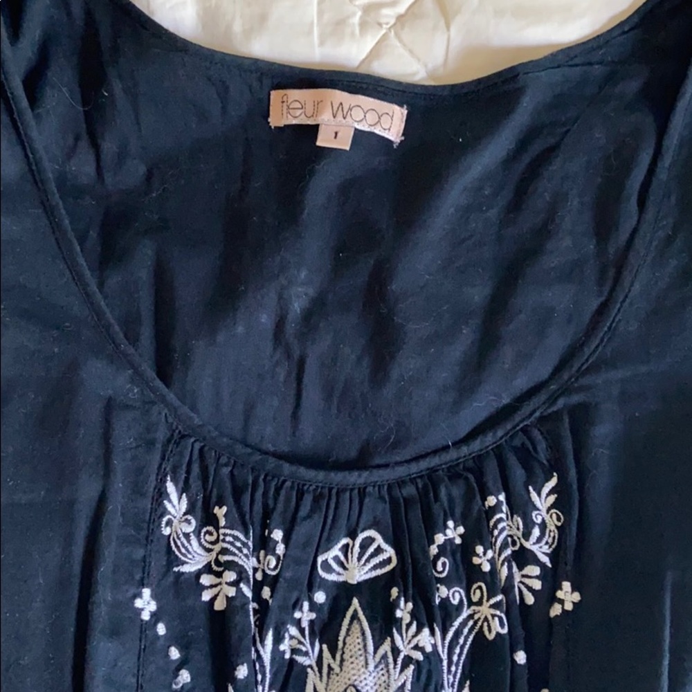 Fleur Wood Black cotton dress